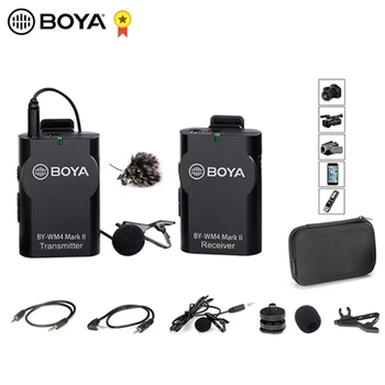 

BOYA BY-WM4 Mark II Wireless Studio Condenser Microphone System Lavalier Lapel Interview Mic for iPhone Canon Nikon Camera