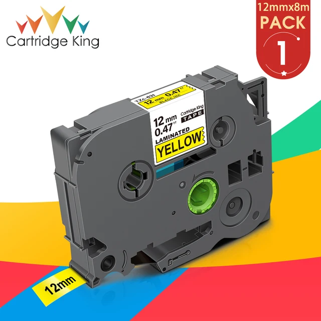 31 Colors for Brother TZ 231 221 211 241 251 FX231 Laminated Tape TZ231 TZ-White-Label Compatible for Brother Ptouch Label Maker Black on Yellow