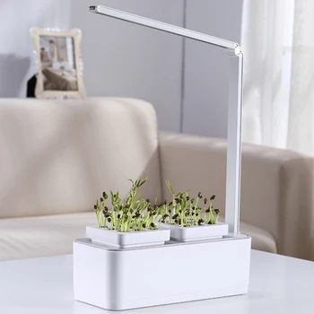 

Hydroponics Growing System LED Grow Light Indoor Herb Garden Starter Kit Plant Germination Kits 2 Plant Pots for Home Gardening