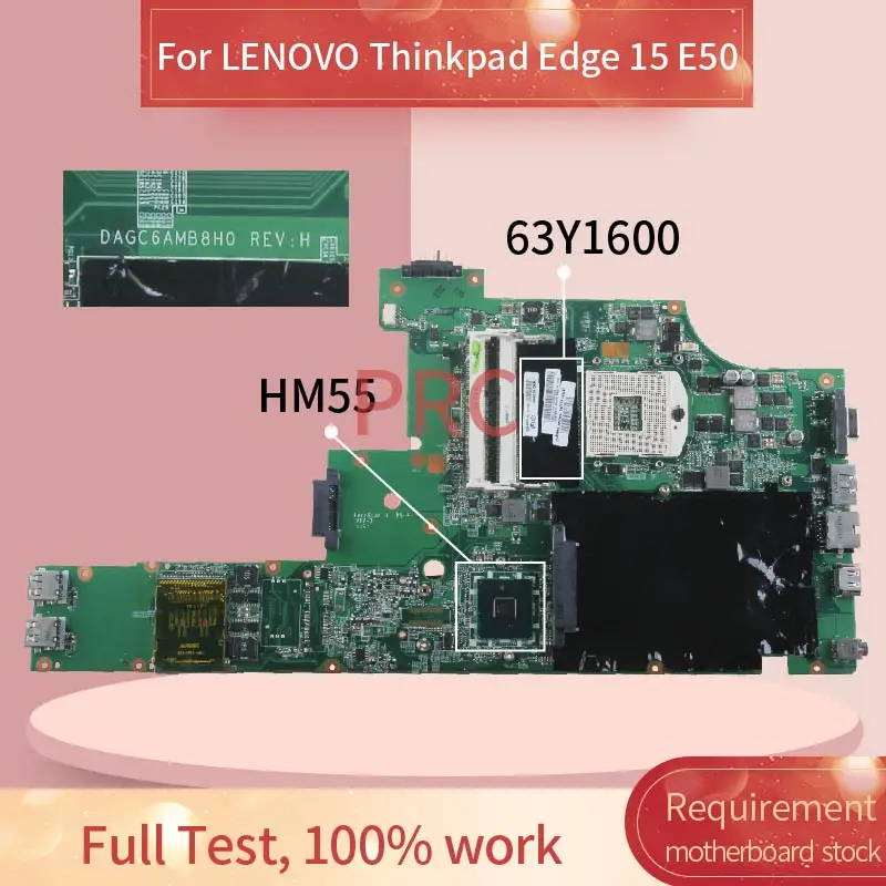 para Lenovo Thinkpad Borda 15 E50 Hm55 Computador Portátil Mainboard Dagc6amb8h0 Dagc6amb8f0 Placa-mãe 63y1600 63y2138
