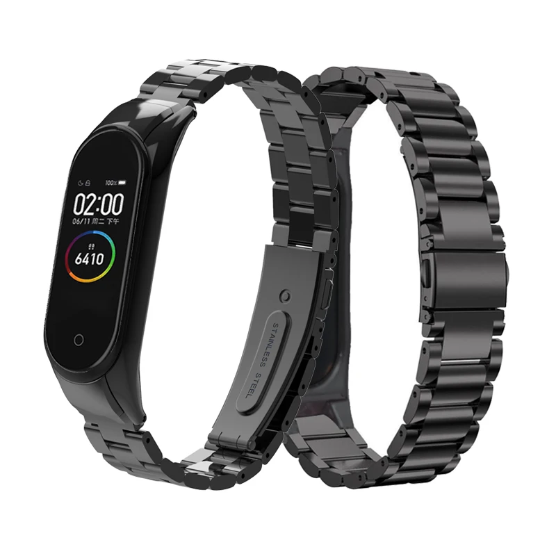 Металлический браслет из нержавеющей стали для Xiaomi mi ремешок 4 Band на запястье band 3