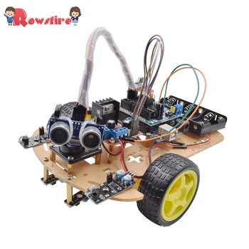 

New Hot Mixly Wireless Remote Control Smart Car DIY Kit Infrared Control Robot Car DIY Test Kit For Arduino