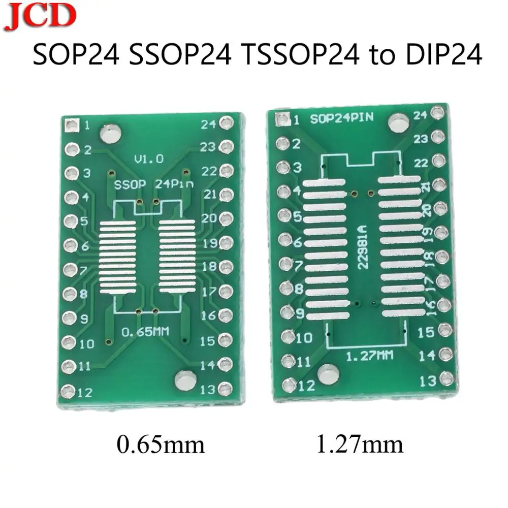 JCD Новинка SOP24 SSOP24 TSSOP24 к DIP24 печатная плата SMD для DIP 0 65 мм/1 27 мм до 2 54 Pin шаг