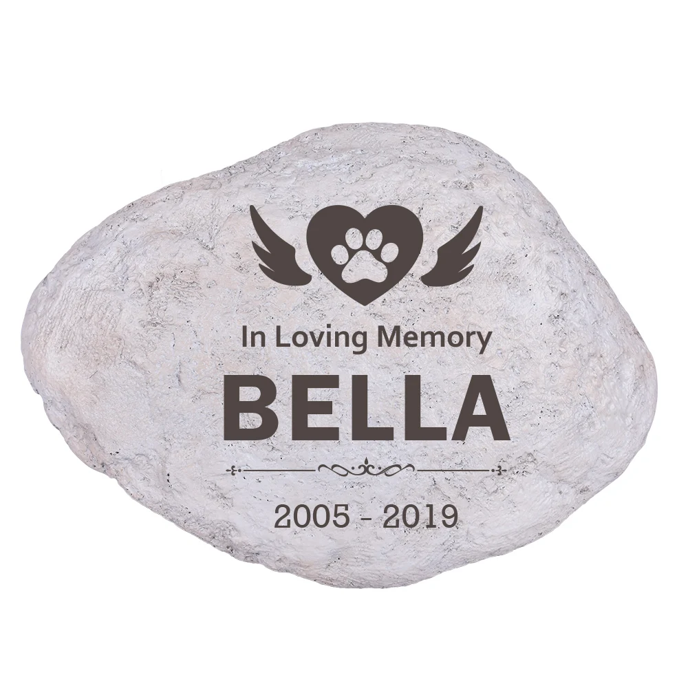 Personalized Resin Pet Memorial Stones For Paw Print Garden Stones Grave Markers For Outdoor garden decoration 11"&times;8" JSYS