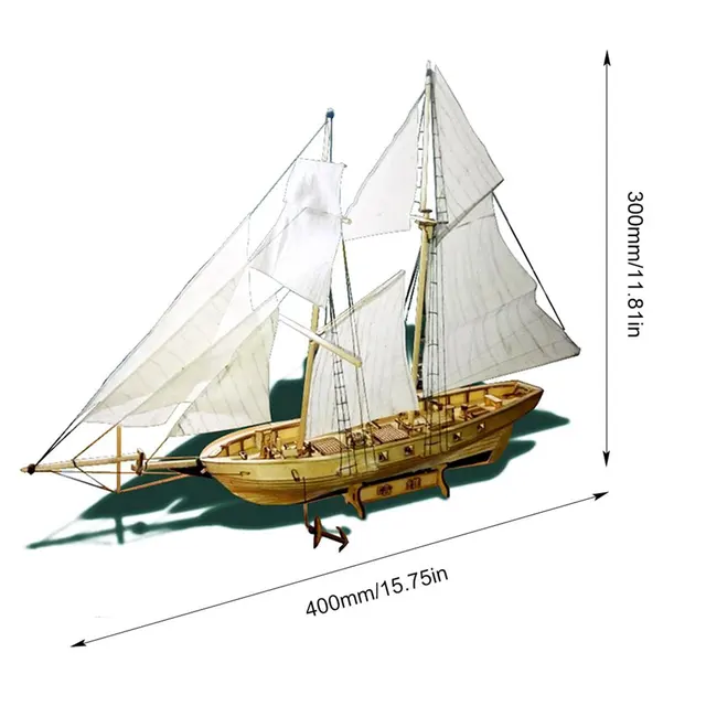 Scale Assembling Wooden Sailboat DIY Ship Model Kit Home Decoration Boat Children Toys Gift  Sailing Model Assembled Wooden Kit 6