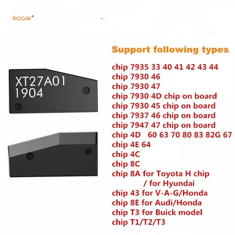 RIOOAK 30pcs VVDI Super Chip XT27A01 XT27A66 XT27C75 can Copy 46/47/48/4C/4D/4C/4E/8A/8C/8E Transponder for vvdi key tool VVDI2