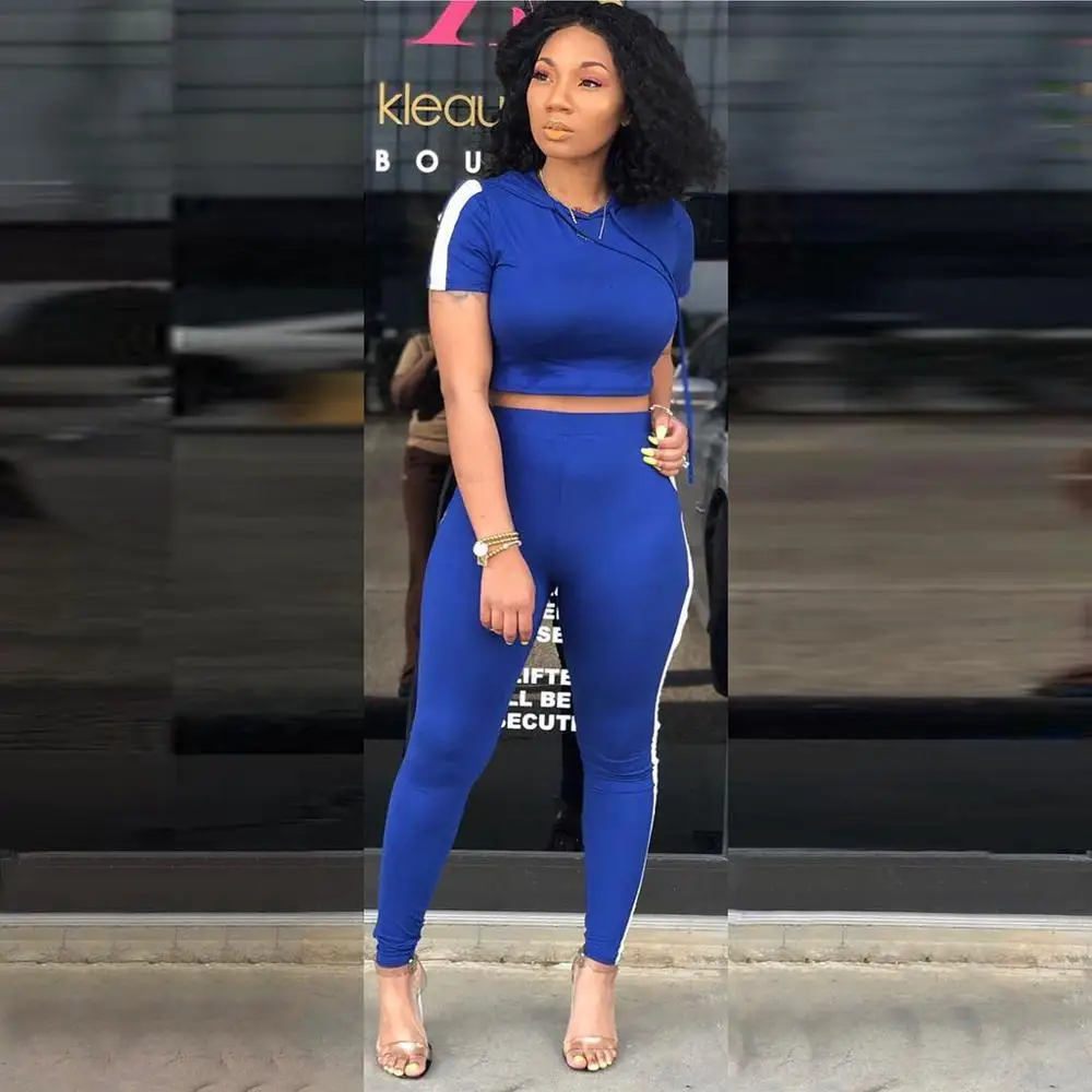 Женский спортивный костюм из двух предметов Повседневный хлопковый с коротким