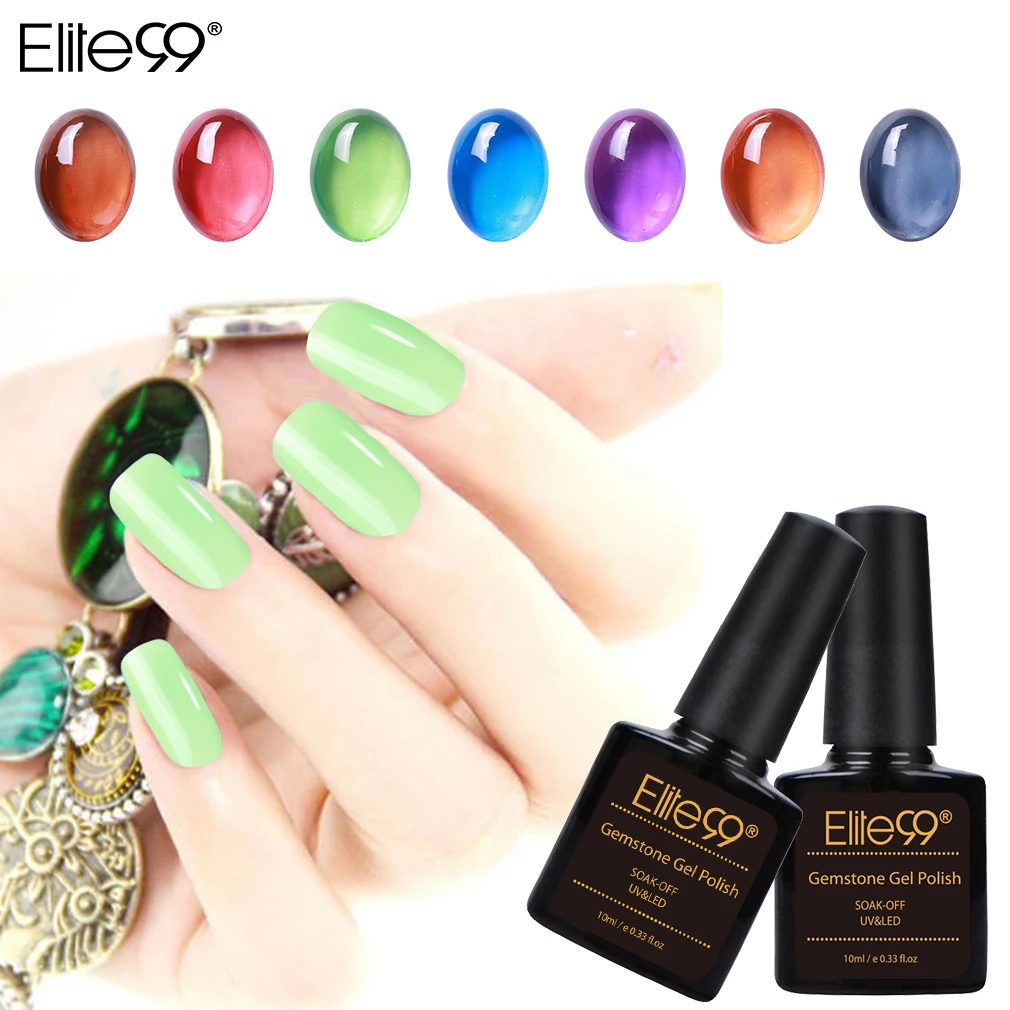 

Elite99 10ml Translucent Candy Color Gel Nail Polish Glass Gemstone Gel Varnish Lacquer Nail Art Soak Off Gel Polish Manicure