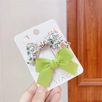 2PCS/onePair Bow Headgear Cute Sweet Little Girl Hair Accessories Summer Girls Net Red Clips Baby Hairpins Children Hair Clips 2PCS/onePair Bow Headgear Cute Sweet Little Girl Hair Accessories Summer Girls Net Red Clips Baby Hairpins Children Hair Clips