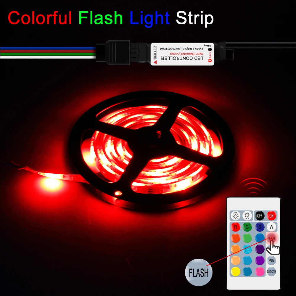 Водонепроницаемая светодиодная лента 5 В USB RGB подсветка телевизора 1 м ~ 2835 гибкая
