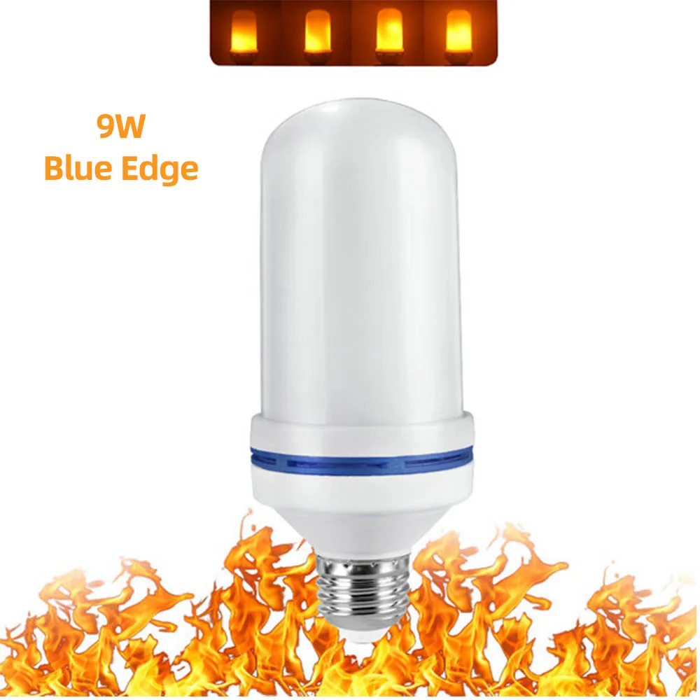 9W Blue Edge E27 пламенная лампочка светодиодный динамический эффект пламени огненный светильник лампочка в виде початка кукурузы лампа креативная Мерцающая эмуляция Декор светодиодный светильник лампа - Испускаемый цвет: 9W Blue Edge