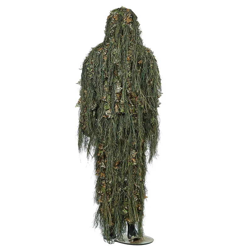 Камуфляжный костюм Ghillie для охоты в лесу 3D Bionic Leaf Маскировочная форма Cs набор