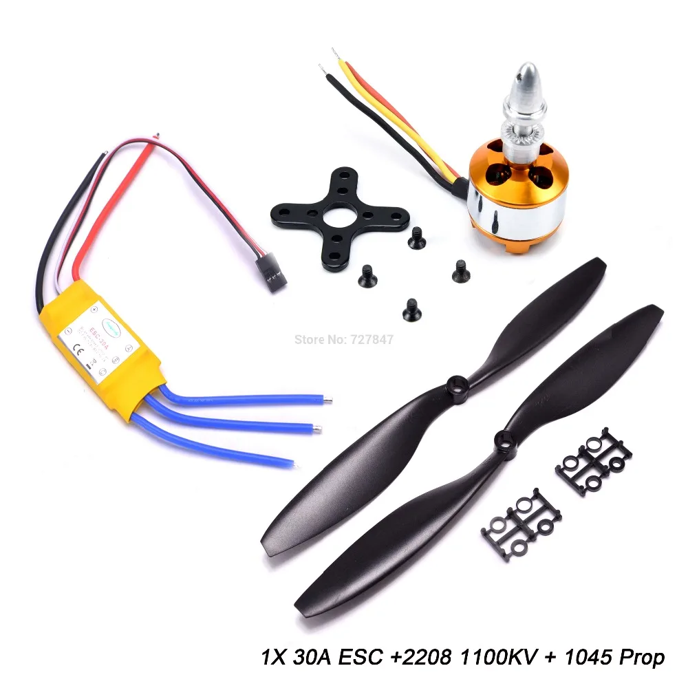 A2212 2212 1000KV/1400KV A2208 1100KV бесщеточный двигатель 30A ESC 1045 пропеллер Quad-Rotor для RC самолета мультикоптера