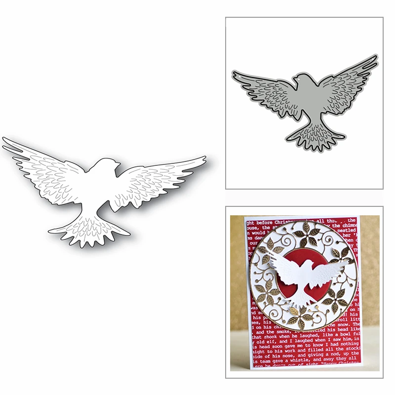 wreath pigeon Set-Metal Cutting Dies Clear Stamp Stencil DIY Scrapbooking Crafts 