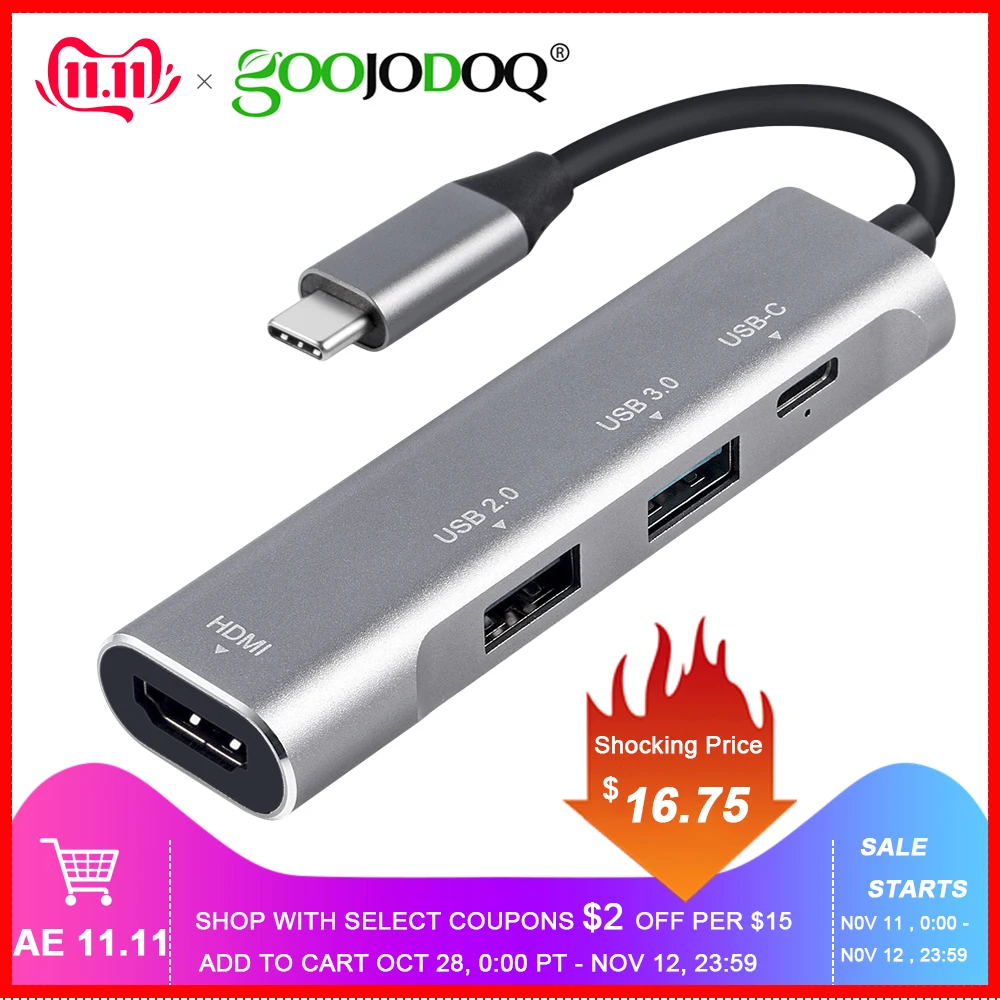 Billige USB Typ C HUB USB C Zu HDMI 4K USB 3.0 2,0 Thunderbolt 3 Dex Modus Adapter Dock Für MacBook pro samsung S10 S9 huawei P20 Pro