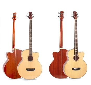 

Acoustic Bass Guitar Top Solid Electric Pick up Tuner 4 5 Strings Picea Asperata Sapele Light Cutaway Electro