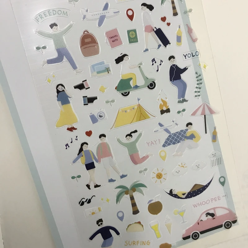 Suatelier Healing Cutting Die Stickers Cute Girl Sea Life DIY Scrapbooking Supplies Diary Home Hobby Adhesive Decoration Craft