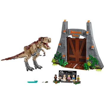 

2019 Jurassic World T.REX RAMPAGE Building Blocks 2 Dinosaur Figures Bricks Lepining 75936 Toys For Children