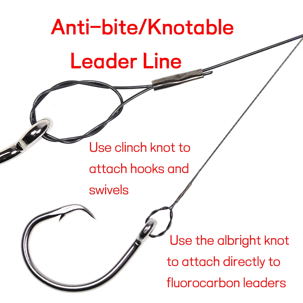 Ligne de pêche en nickel titane résistante aux nœuds 6LB-124LB 15 pieds pour la pêche en