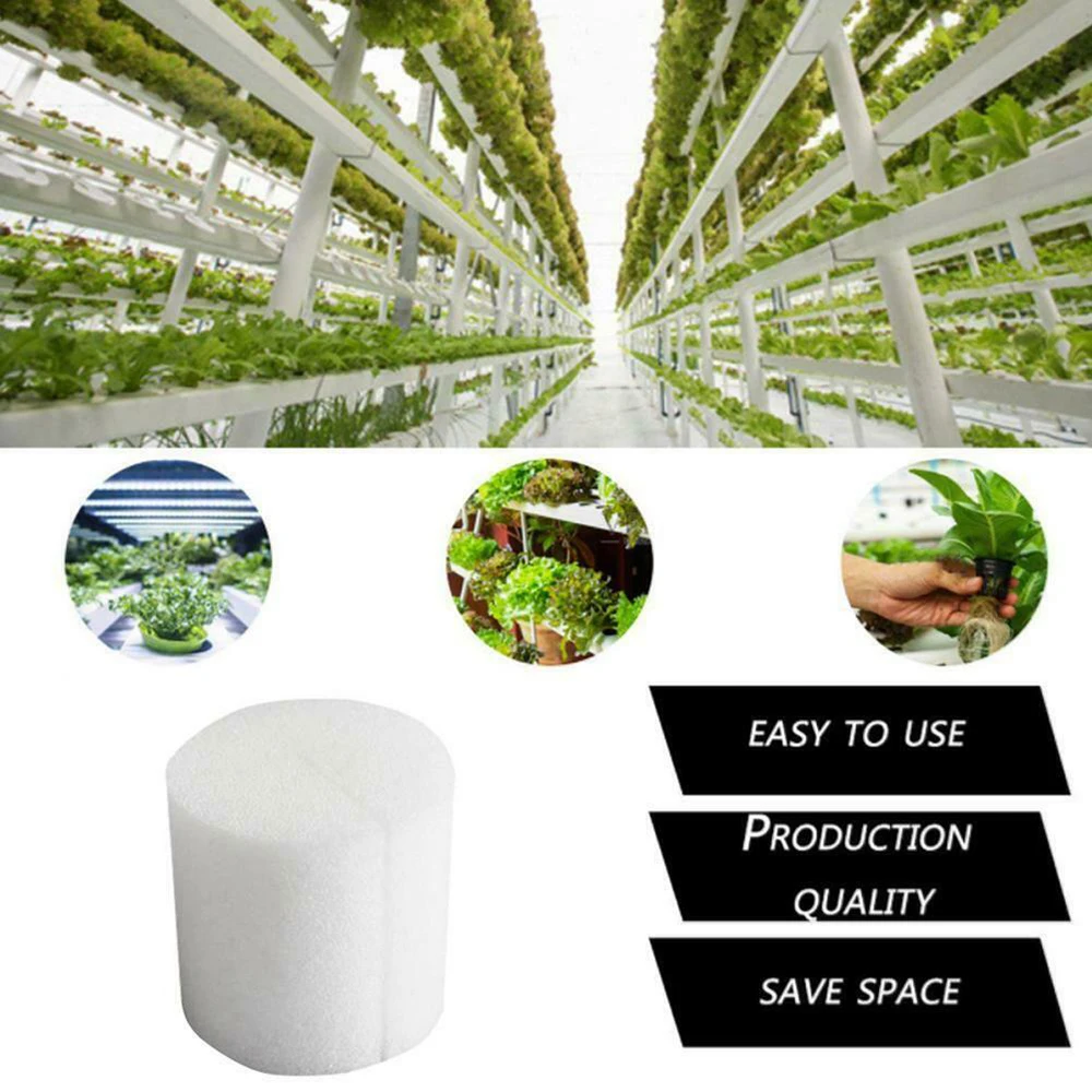100Pcs Soilless Hydroponic Cylinders Sponge Plants Vegetable Seed Cultivation System For Fixing Nursery Pots Plants Root