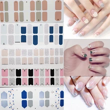 22 pièces/ensemble 2020 nouveau autocollant pour ongles autocollants complets imperméable à l'eau de l'environnement autocollant multicolore vernis à ongles Film(China)
