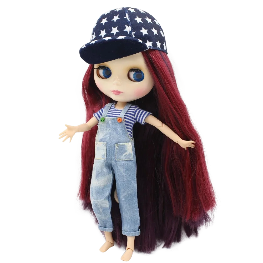 Ледяная кукла DBS Blyth 1/6 bjd красный микс фиолетовый сустав для волос Тело shiy face 30 см