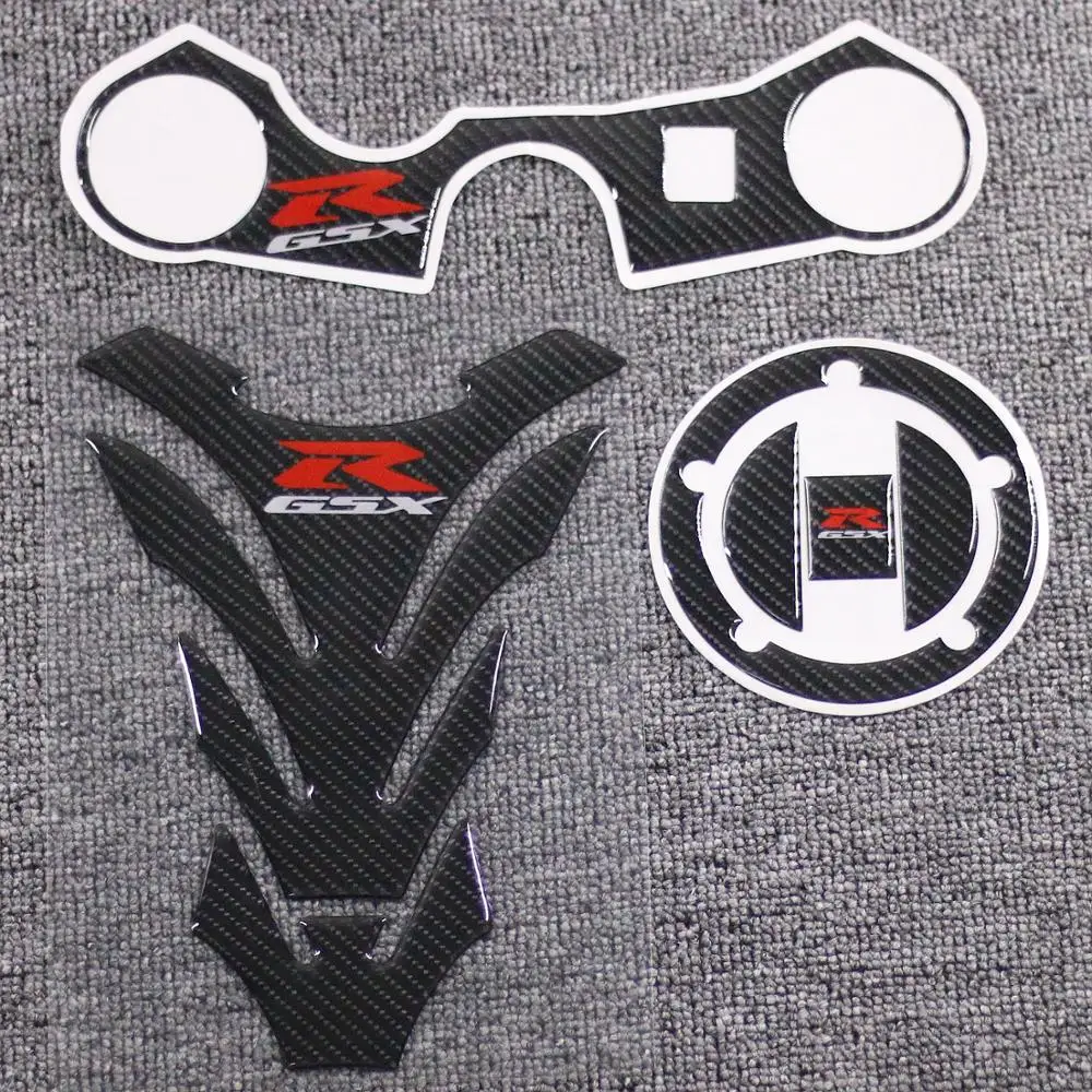 

Carbon Fuel Tank Cap Sticker Tank Pad Fork Triple Tree Upper Clamp Decal For SUZUKI GSXR750 GSXR600 GSX-R 750 600 2006-2013