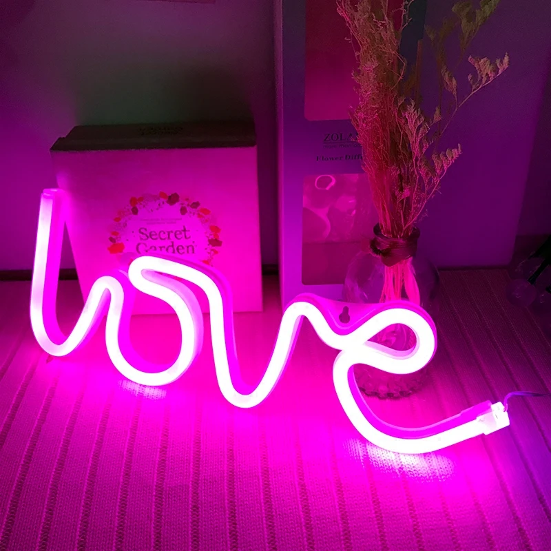 

WENHSIN Neon Decoration Love Light Trunk Surprise Birthday Creative Confession LOVE Light Net Red Light Small Lighting