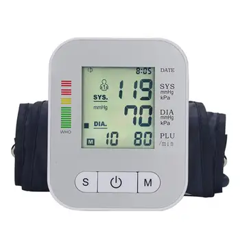 

Automatic Digital Upper Arm Wrist Blood Pressure Monitor With Cuff LCD Screen Display Pulse Rate Meter Voice(English with Voice)