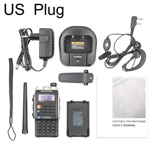 US Plug BF-UVB2PLUS VHF/UHF двухдиапазонный 136-174/400-520 МГц двухсторонняя рация FM радио дропшиппинг приемопередатчик - Цвет: US Plug