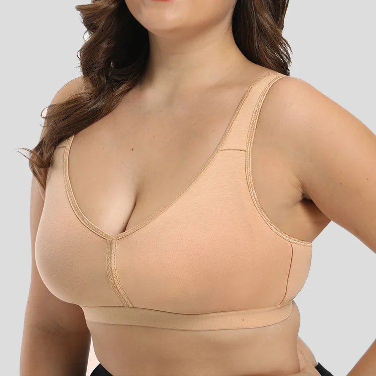 New Arrival plus size underwear 95% cotton full large cup seamless wireless ultra-thin Women bras Oversized brassiere 120EFG