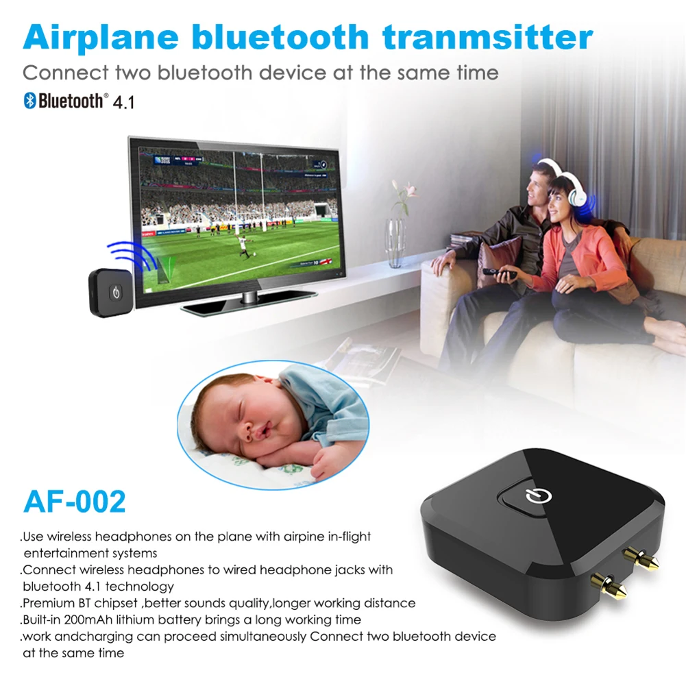Audio Transmitter Airplane Bluetooth 4 1 Wireless Elements Personal Car Part Ornaments for Car TV Headphones Speaker