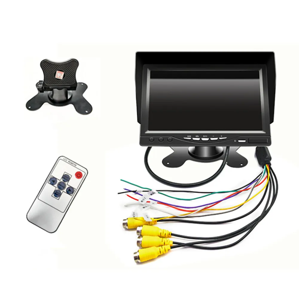Monitor only " 4 сплит-экран ips экран 1024*600 AHD автомобильный монитор Безопасность Мониторинг Автомобильный регистратор DVR передние/задние двойные линзы камеры - Цвет: Monitor only