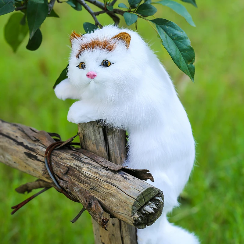 

1Pc Simulation cat doll Fur plush toys can be hung on the TV or tableside cat decorations cat cafe essential home decoration