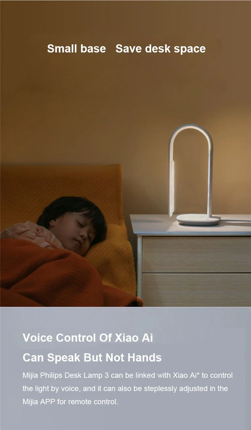 Xiaomi Mijia Table Lamp 3 10 Gear AA Level Smart Read Desk Lamp Bending Office Ra90 Voice Control Lights Eye Protection