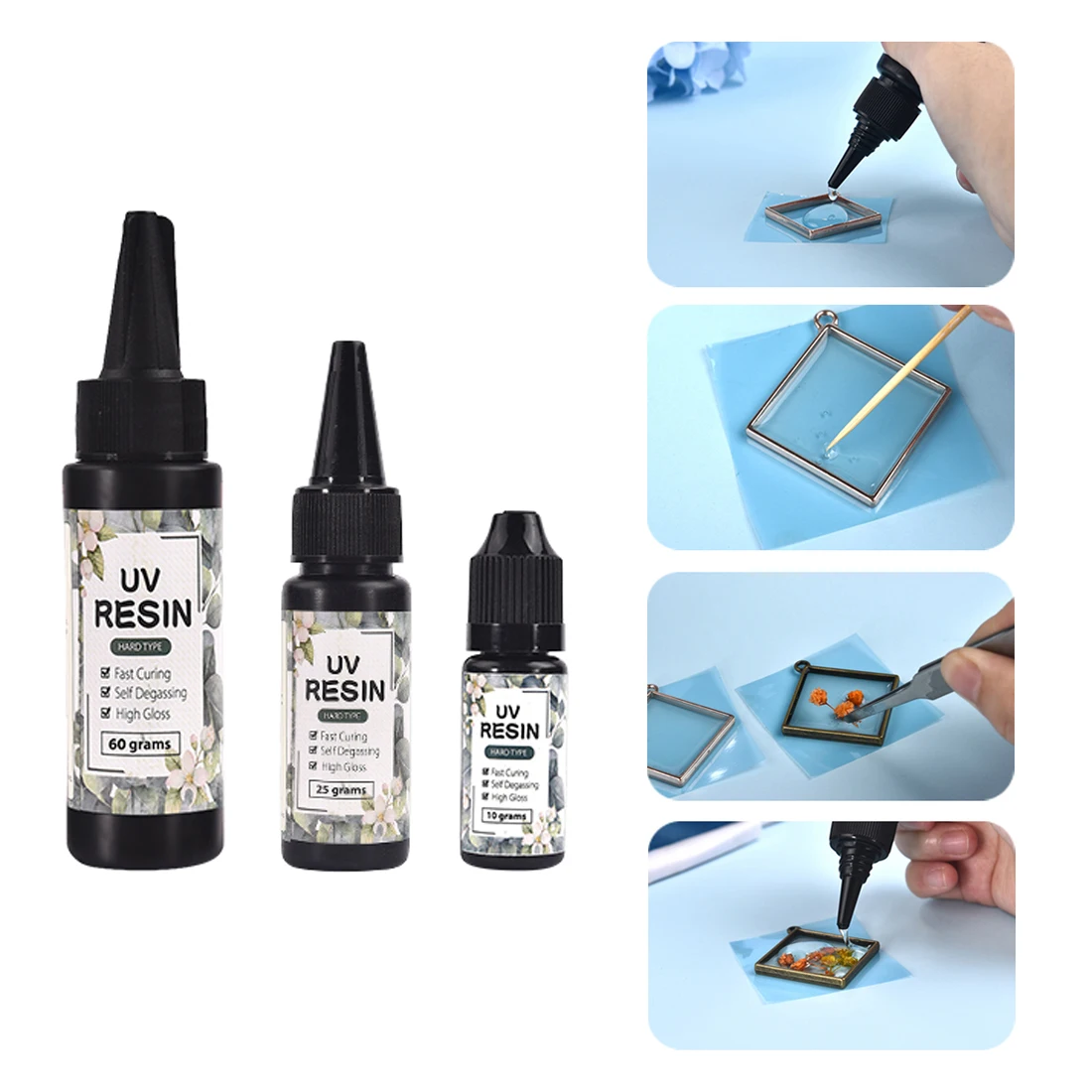 25g-1000g Hard UV Resin Glue Quick Drying Crystal Clear Ultraviolet Curing  Epoxy Resin UV Glue Sunlight Activated DIY Jewelry - AliExpress