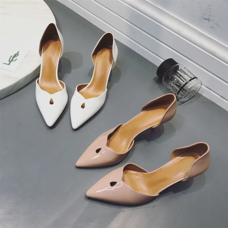 

HOT Women Pointed Toe Pumps Patent Leather Dress Shoes High Heels Sexy Concise Shoes Wedding Stilettos Zapatos de mujer Y21-40