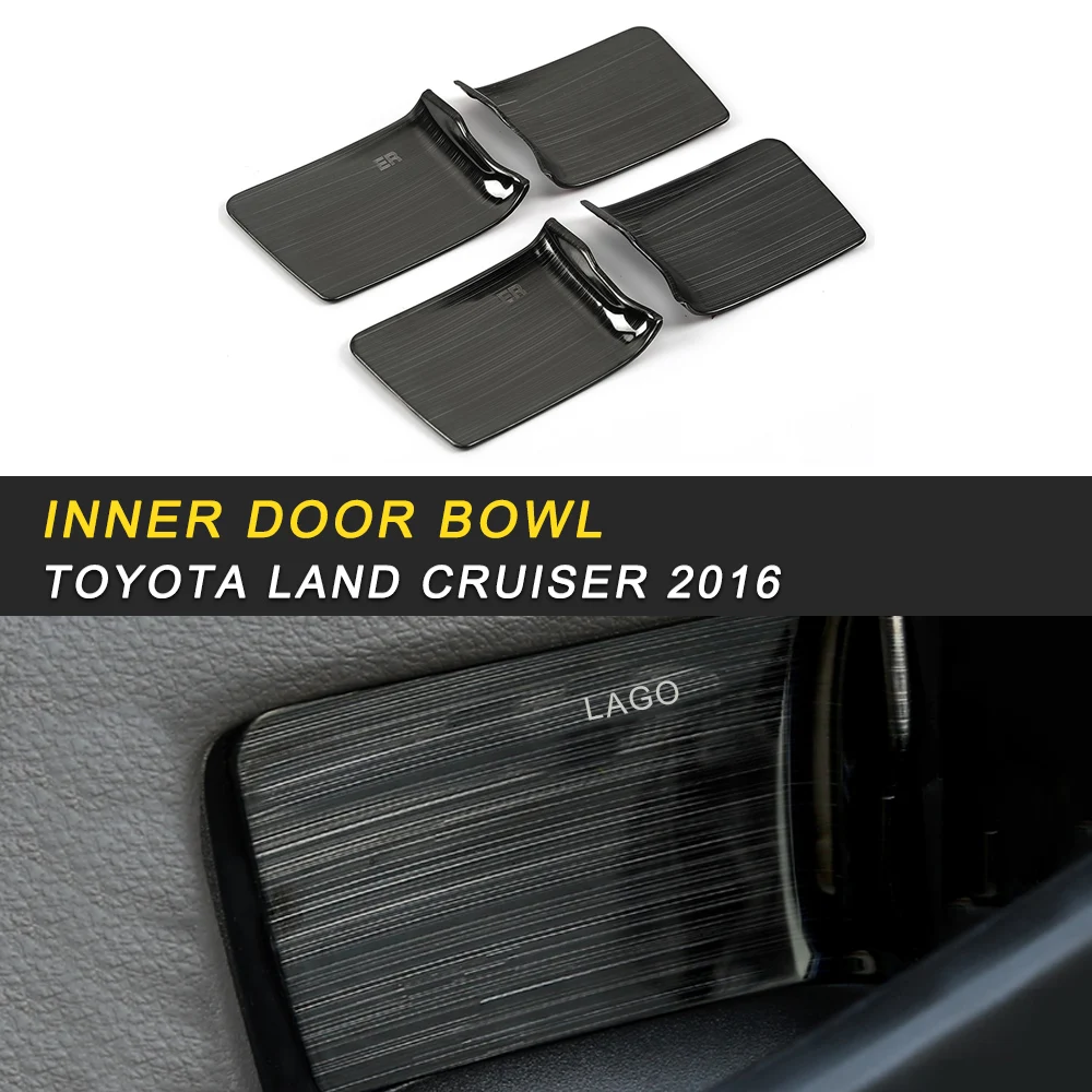 

Inner Door Handle Bowl Cover Trim Frame Sticker Interior Accessories for Toyota Land Cruiser 2016 Car Styling