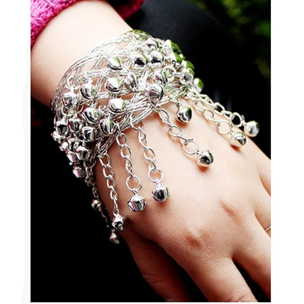 Vintage Bell Tassels Upper Arm Cuff Armlet Armband Bracelet Brangle Jewelry