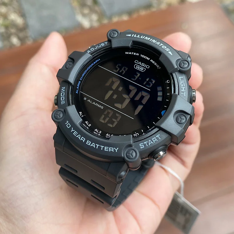 Casio-reloj deportivo digital LED para hombre, cronógrafo de