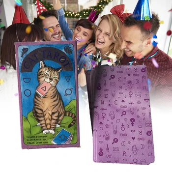

Full English Read Fate Board Game 78 Cat Tarot Cards Magic Tarot Cards Smith Tarot Deck Board Game Family Playing Cards Gift Dec