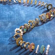Boucle d'oreilles nouvelle tendance pour hélix, manchette d'oreilles à clips, strass et zinc, style bohémien, bijoux de mariage, pour femme, 2019