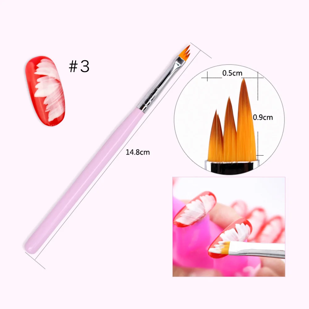 Nail Brush 3 ZINXIN градиентная акриловая кисть для рисования ногтей УФ-гель Французский цветок ручка для рисования фиолетовая ручка цветочный Маникюр кончик ногтей инструменты для дизайна - Цвет: Nail Brush 3