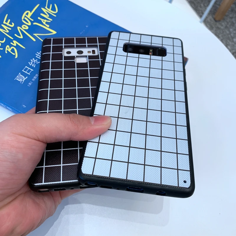 Черно белая клетка чехол для телефона из мягкого силикона ТПУ с рисунком samsung Galaxy
