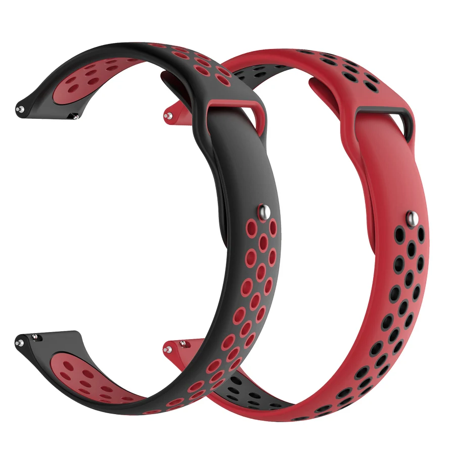blackred-redblack 2 шт./упак. силиконовые ремешки для часов Ремешок для Huami Amazfit Bip наручный ремешок для часов для amazfit pace stratos 2s GTS GTR 42/47 мм браслет - Цвет: blackred-redblack