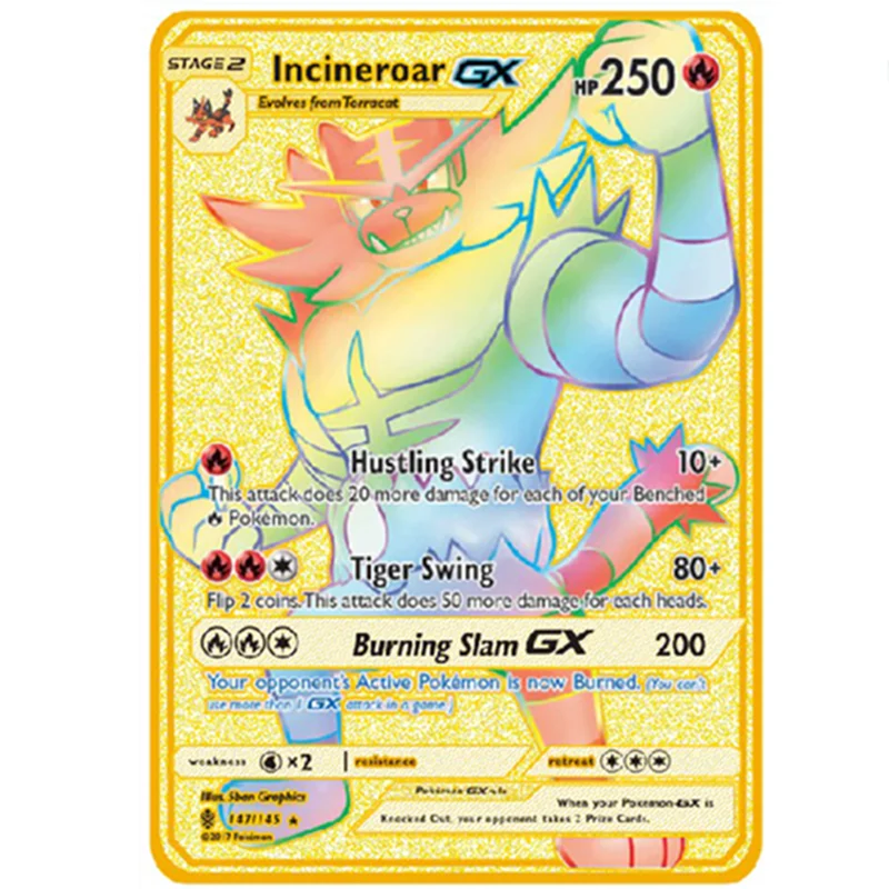 Pokemon Jogo Cartao Anime Charizard Golden Card Pokemon Cartao De Metal Ouro Pikachu Conjunto Figura Modelo Crianca Presente