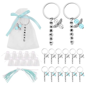 

36 Sets Of Baptism Favors, Souvenir Favors, Wedding Guardian Angels, Organza Bag Pendants