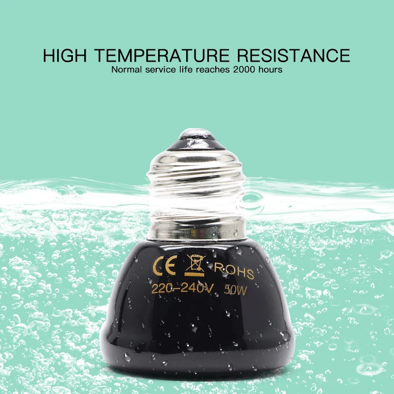 Pet Reptile Heating Lamp Black Ceramic E27 Warmer Bulb Brooder Chickens Tortoise Lizard 75 100W