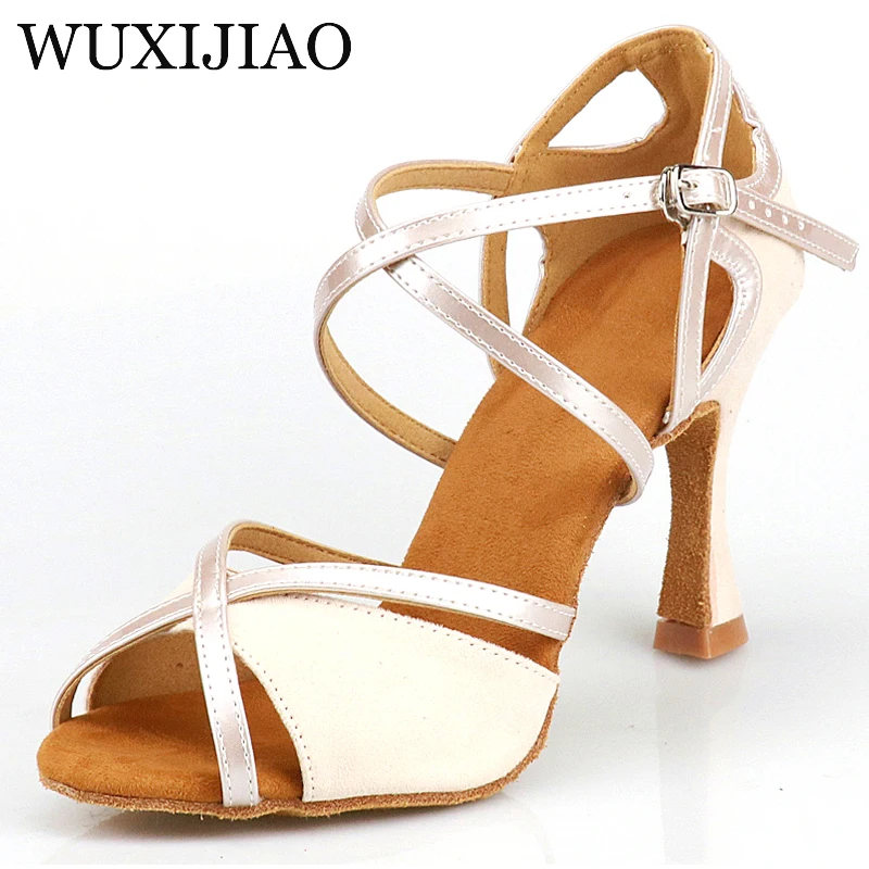 Women's Latin dance shoes national standard dance shoes party square soft heel 9cm