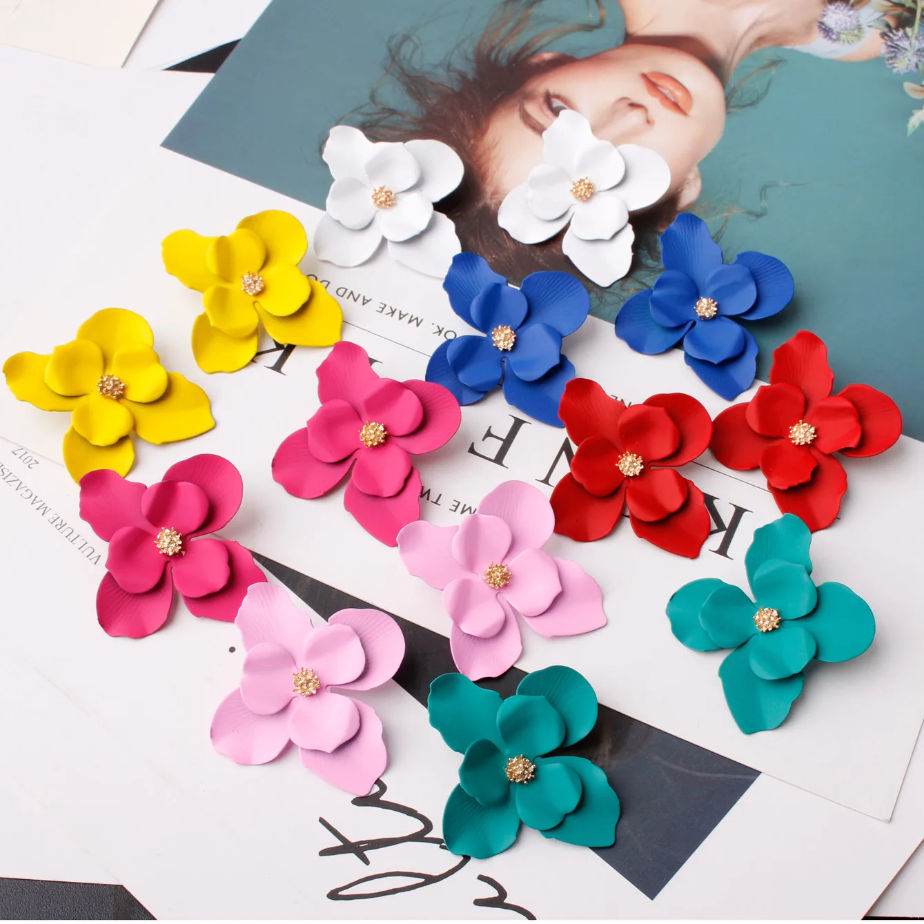 

Jewelry Korean Style Ear Nails Sweet Flowers Stud Earrings for Women2019New Fashion Earring Women's Accessories Earrings Jewelry